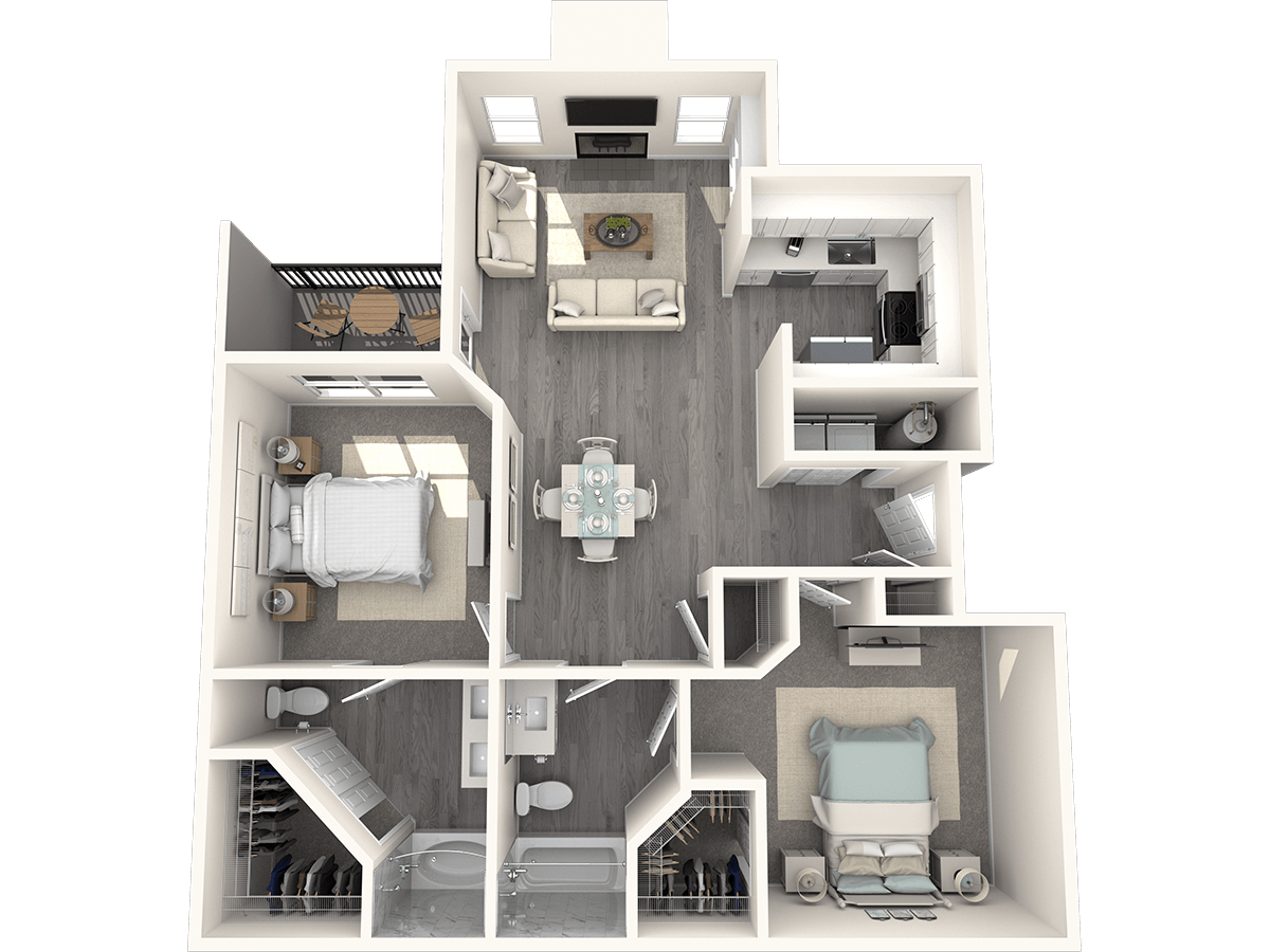 2×2 floor plan